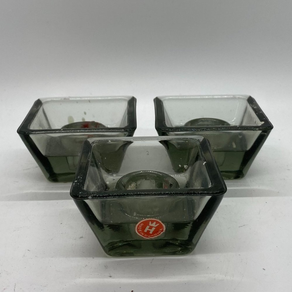 MCM Smoky Glass Holmegaard Denmark Candle Holders